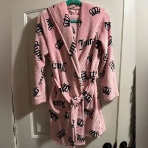Juicy Couture Blush Pink Robe with Black Crown Motif